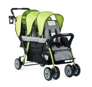 Foundations Sport Trio 3-Seat Folding Stroller - Toddler Toys Foundations Sport Trio 3-Seat Folding Stroller with Oversized UV Blocking Canopy