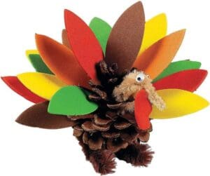Pinecone Turkey Craft - Toddler Toys Pinecone Turkey Craft