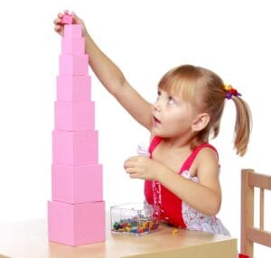 Girl Stacking Montessori Pink Tower Blocks - Toddler Toys Girl Stacking Montessori Pink Tower Blocks