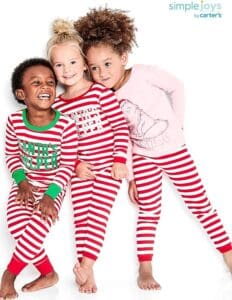 imple Joys by Carters Girls 3-Piece Snug-Fit Cotton Christmas Pajama Set