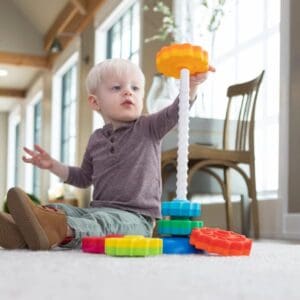 Fat Brain Toys Corkscrew Stack-and-Sort Toy for Babies Toddlers - Toddler Toys Fat Brain Toys Corkscrew Stack-and-Sort Toy for Babies Toddlers