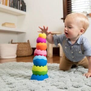 Fat Brain Toys Tobbles Neo and a baby trying to touch it - Toddler Toys Fat Brain Toys Tobbles Neo and a baby trying to touch it