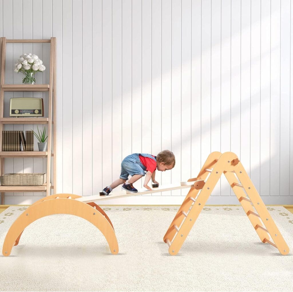 Montessori Foldable Indoor Climber with Ramp - Toddler Toys Montessori Foldable Indoor Climber with Ramp
