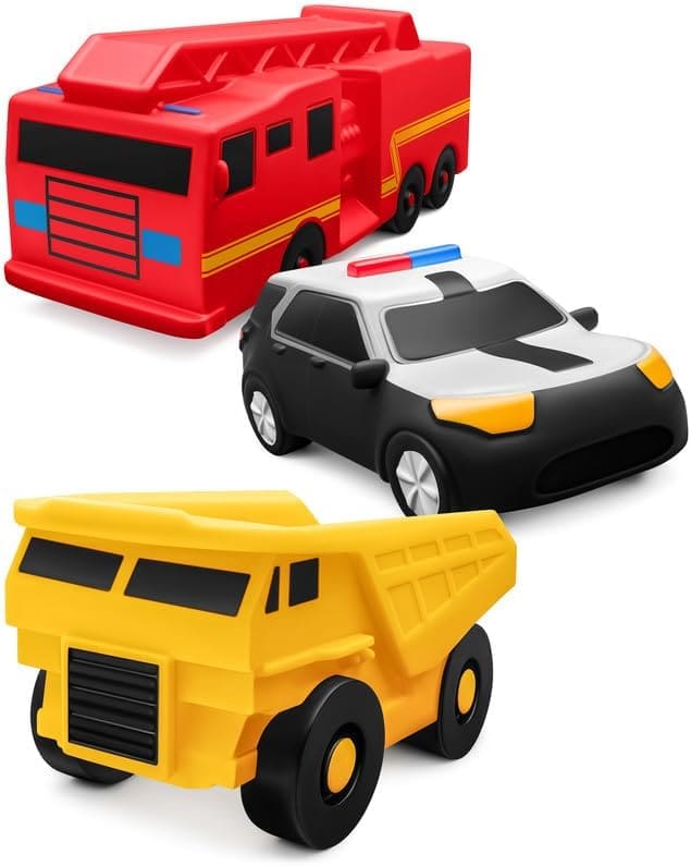 slpashez mold free bath toys - Toddler Toys police car, firetruck and dumptruck toys